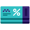 icon of coupon or discount ticket with a percentage symbol representing safe driver discounts on auto insurance