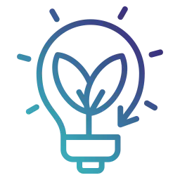 vector image of a shining lightbulb with a plant sprouting inside