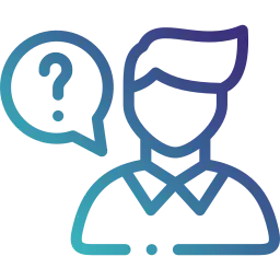 vector image of man with a speech bubble with a question mark next to him