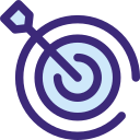 Icon of an arrow in the bullseye of a target