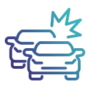 graphic of two cars getting in a rear-end collision